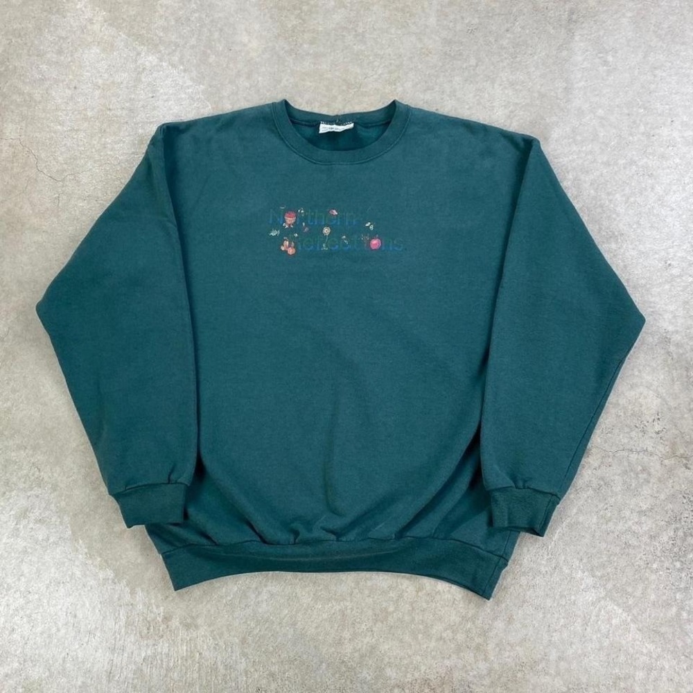 Vintage 90s Northern Reflections Sweatshirt Size Large‎ Green Crewneck Cottage